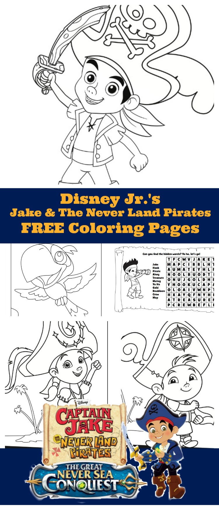 Free Coloring pages Jake neverland pirates