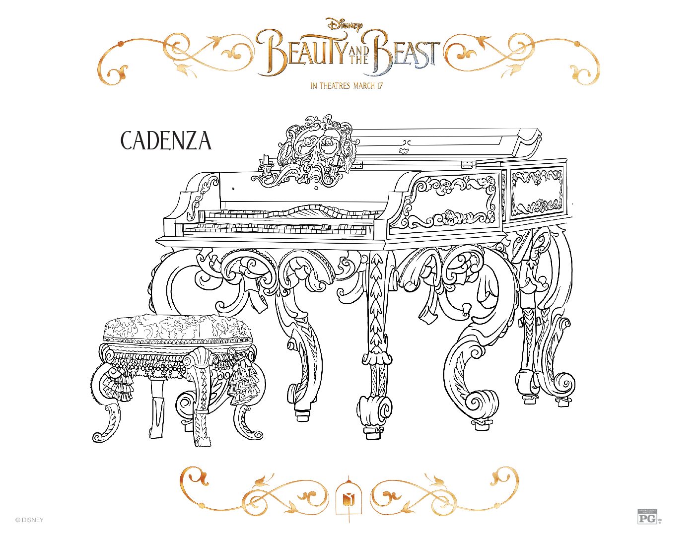 Cadenza Free Beauty and the Beast coloring pages Free Beauty and the Beast coloring sheets